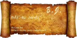 Bódy Jenő névjegykártya